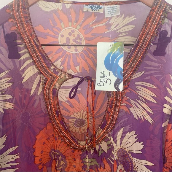 Bela Sol colorful tunic with bead details - Picture 6 of 6